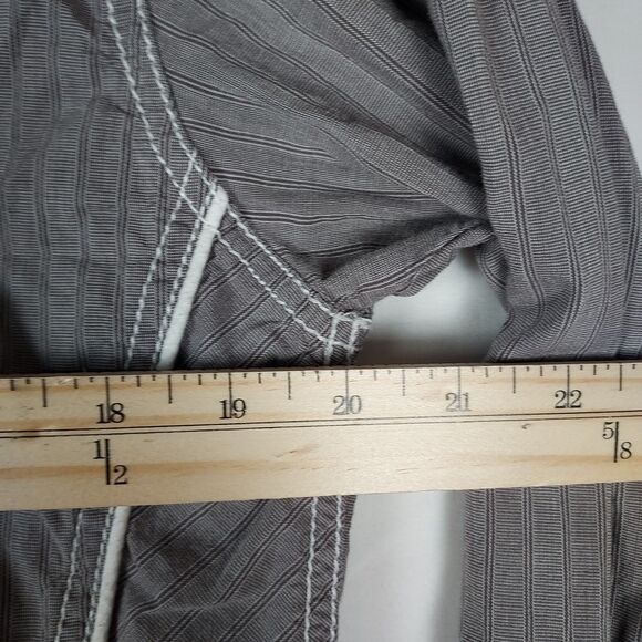 Buckle Black Striped Shirt Men’s Medium M Snap Button Long Sleeve Cotton Blend - Picture 6 of 9